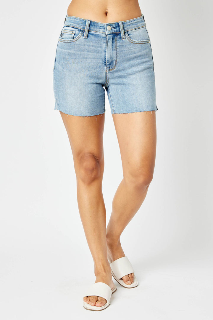 Mid Rise Cut Off Shorts 15251 40% OFF