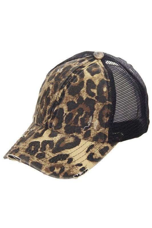 C.C. Criss Cross Hat Leopard/Black