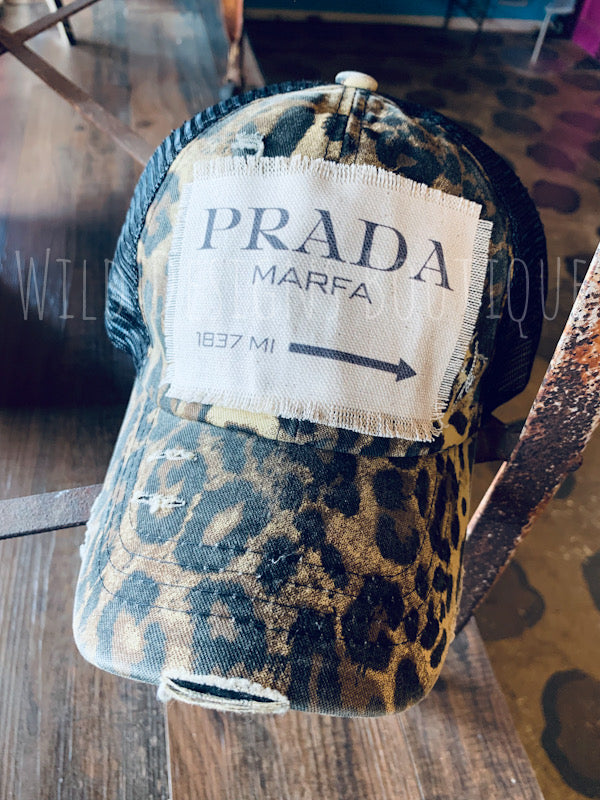 Fashion Icon Frayed Patch Leopard/Black Hat