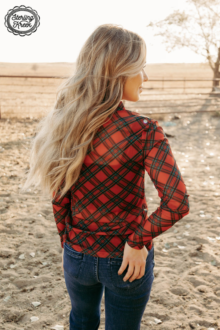 All is Calm Plaid Mesh Layering Top 50% OFF