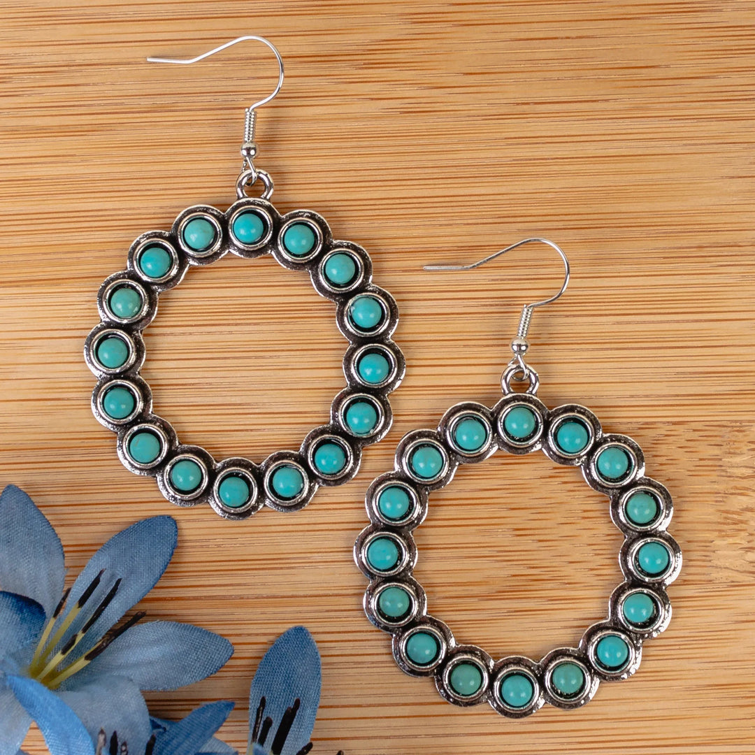 Sydney Round Turquoise Earrings