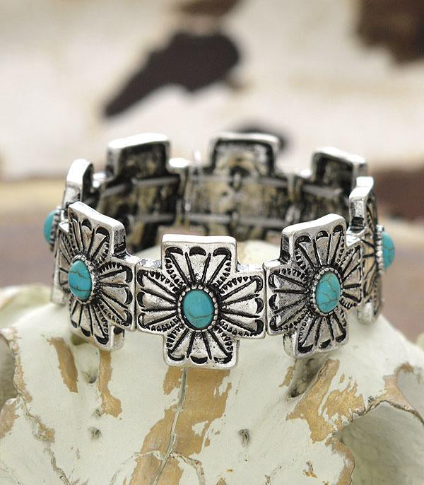 Tina Cross Concho Stretch Bracelet