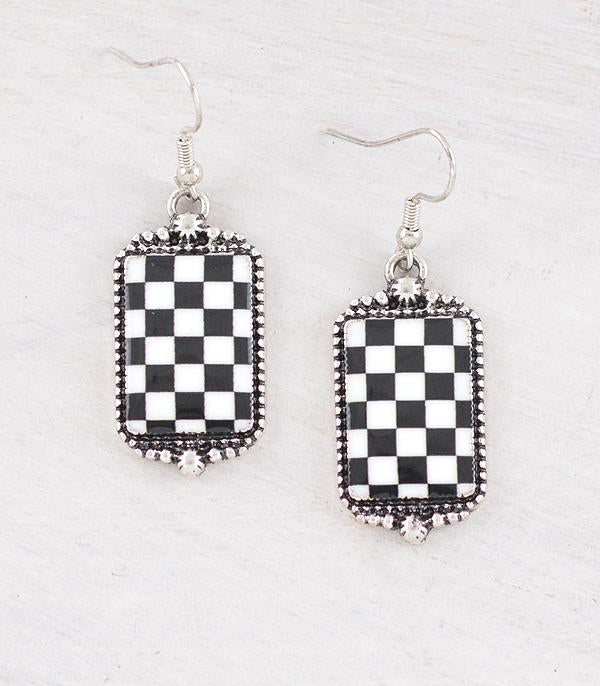 Charity Checkered Earrings