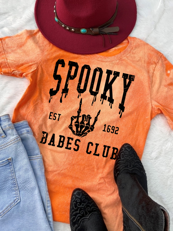 Spooky Babes Club Bleached Splatter Graphic Tee