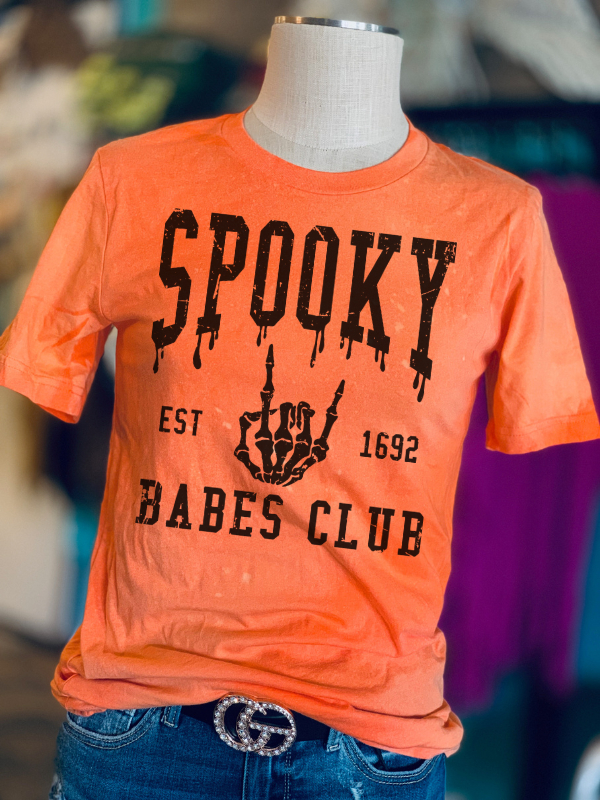 Spooky Babes Club Bleached Splatter Graphic Tee