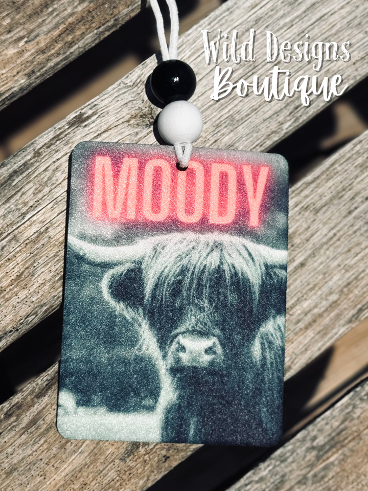 Felt Car Freshies Moody Cow