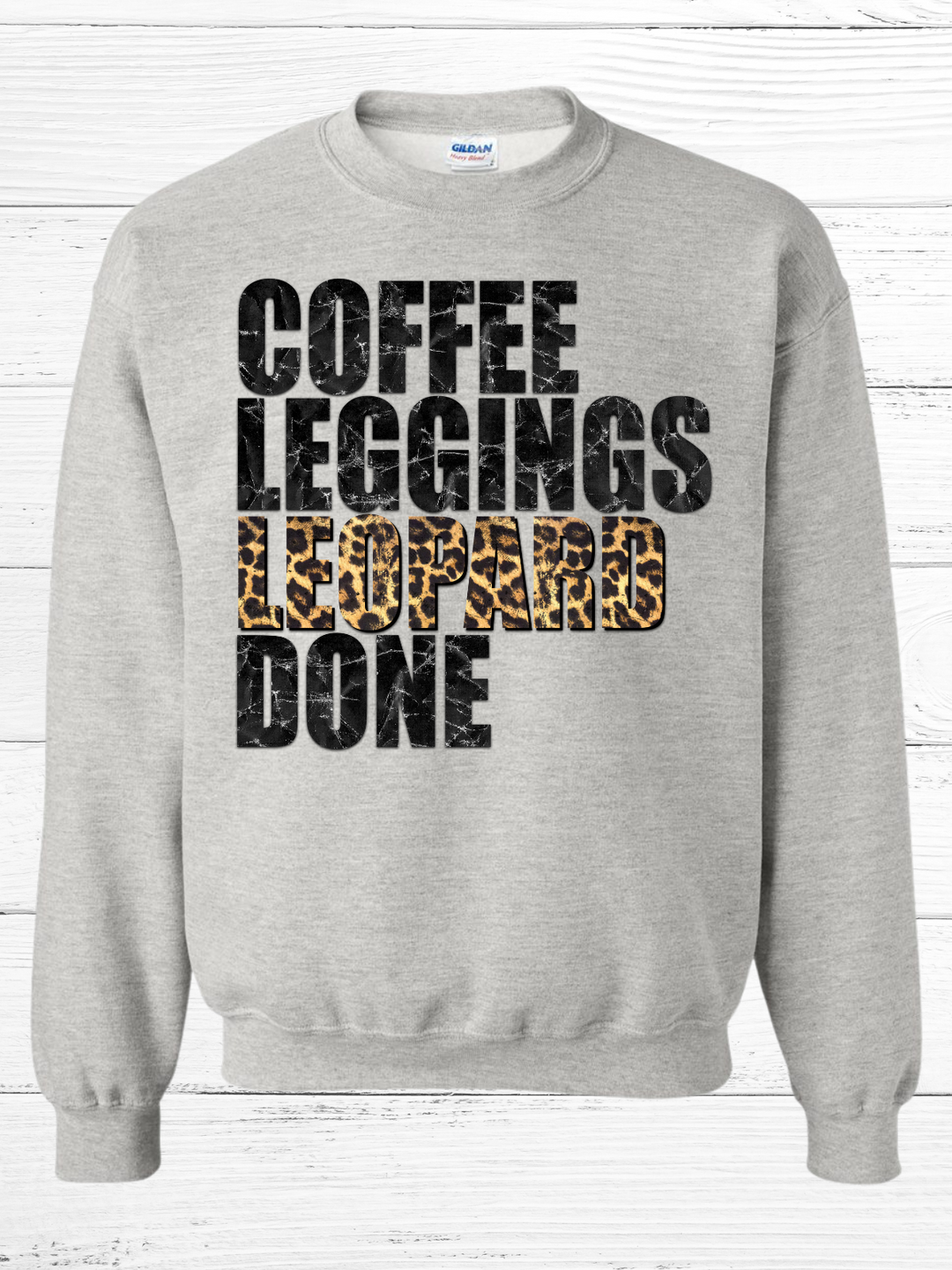 Coffee Leopard Leggings Done Sweatshirt