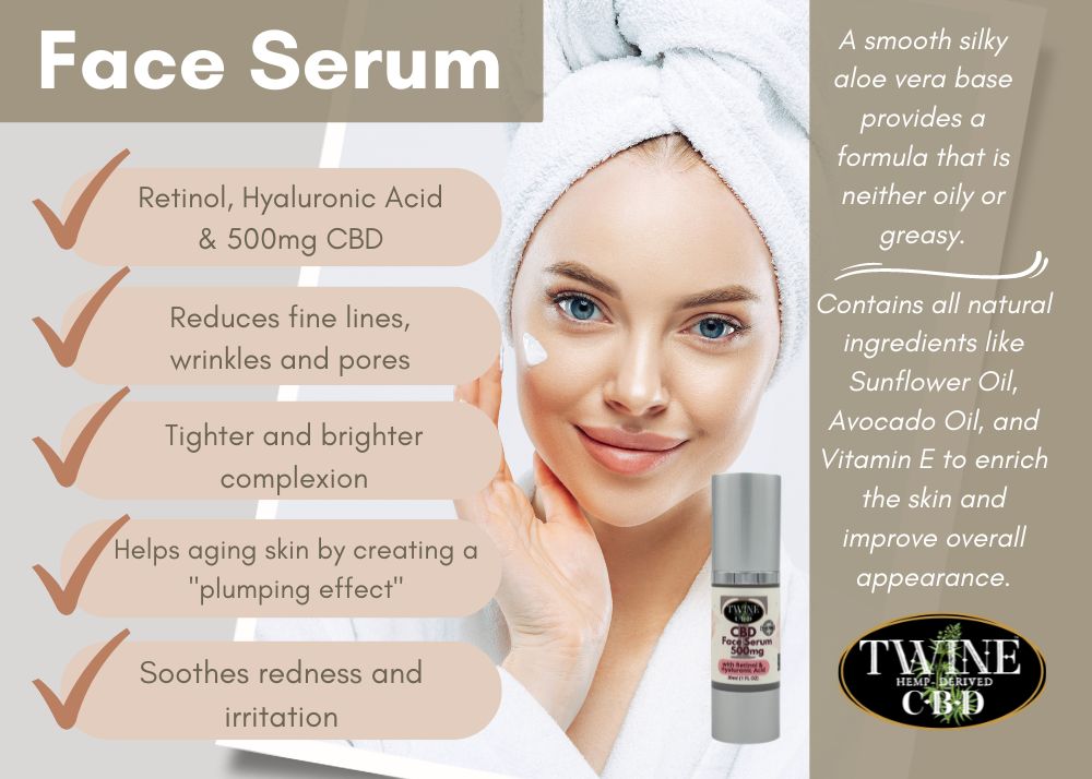 Twine CBD Face Serum with Retinol & Hyaluronic Acid 500mg 40% OFF