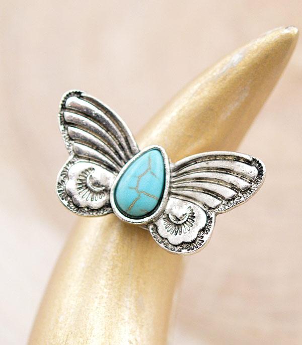 Turquoise shop butterfly ring