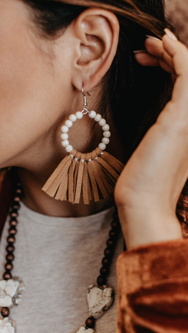 Cream hot sale statement earrings